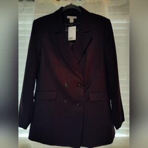 NWT H&M Women's Blazer Eggplant Size L